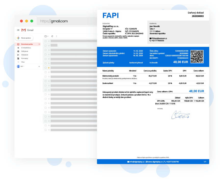 Automaticky vystavená faktura ve FAPI